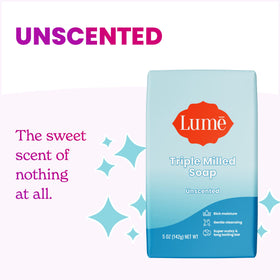 Lume creamy lather close-up showing rich foam and moisturizing feel