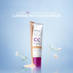 Lumene swatch on forearm demonstrating medium coverage and blendability benefit
