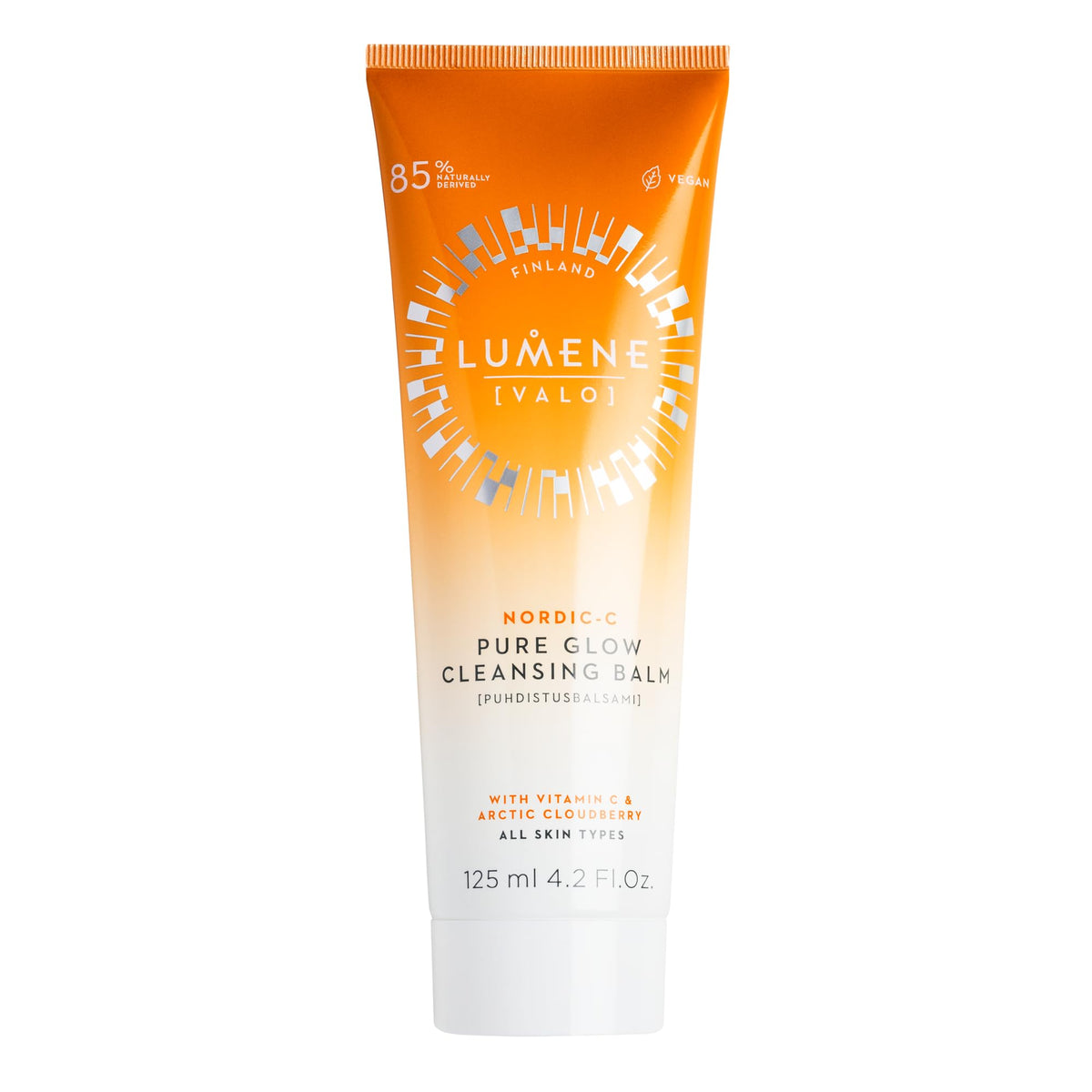 Lumene front packaging showing product tube and branding, clear ingredient benefit