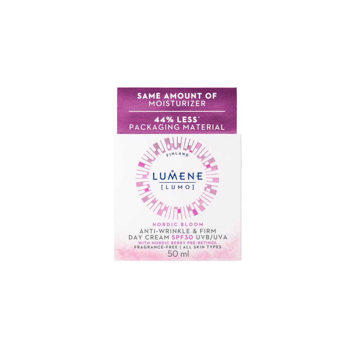 Lumene jar open showing cream texture for quick absorption and smooth finish