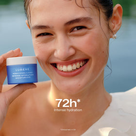 Lumene texture close-up displaying silky cream and rapid-absorption benefit