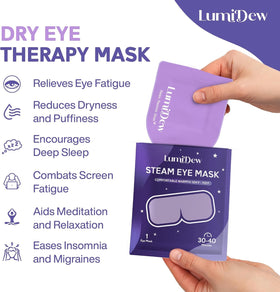 LumiDew mask close-up texture showing soft fabric and even heat distribution