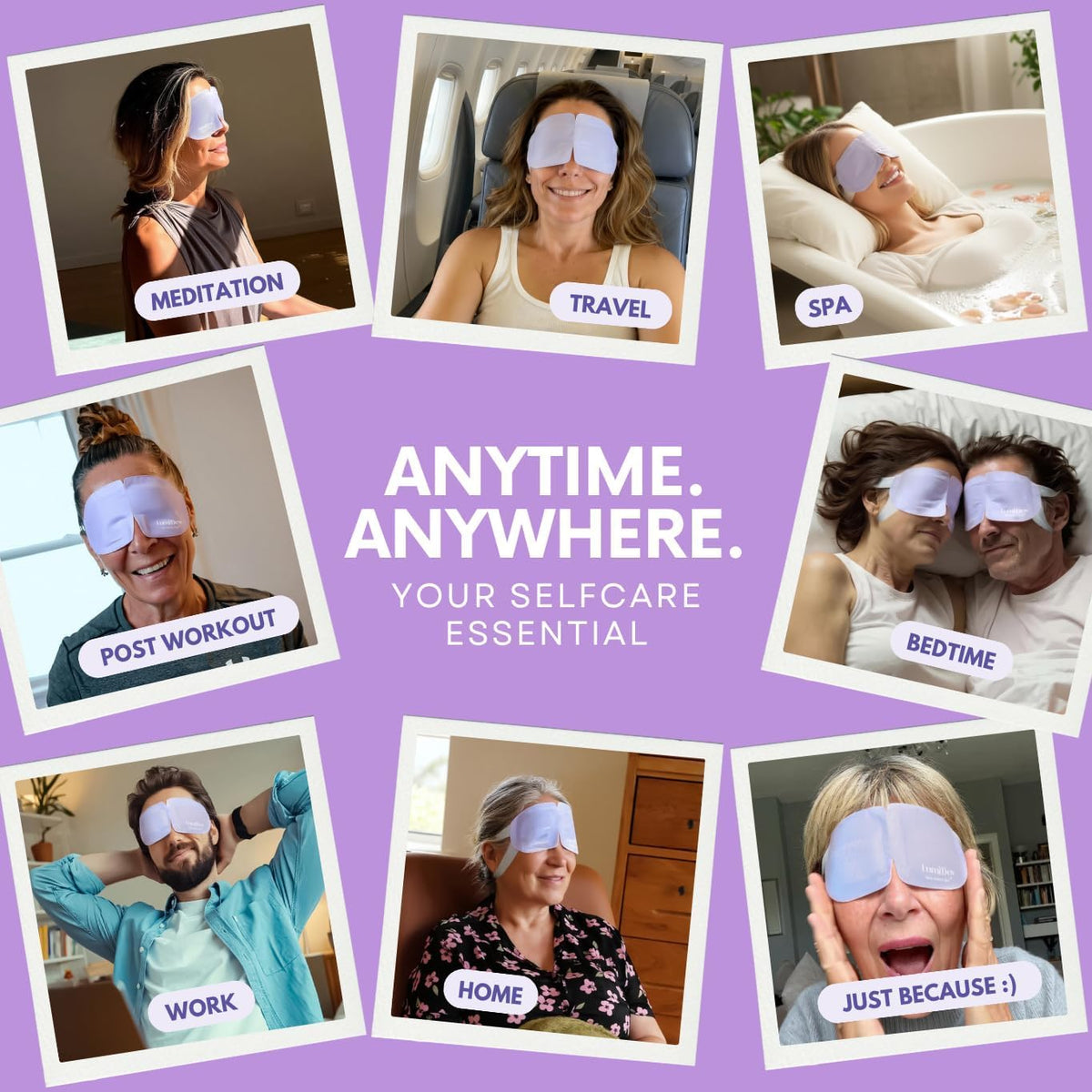 Hand holding LumiDew mask for scale showing compact, comfortable fit