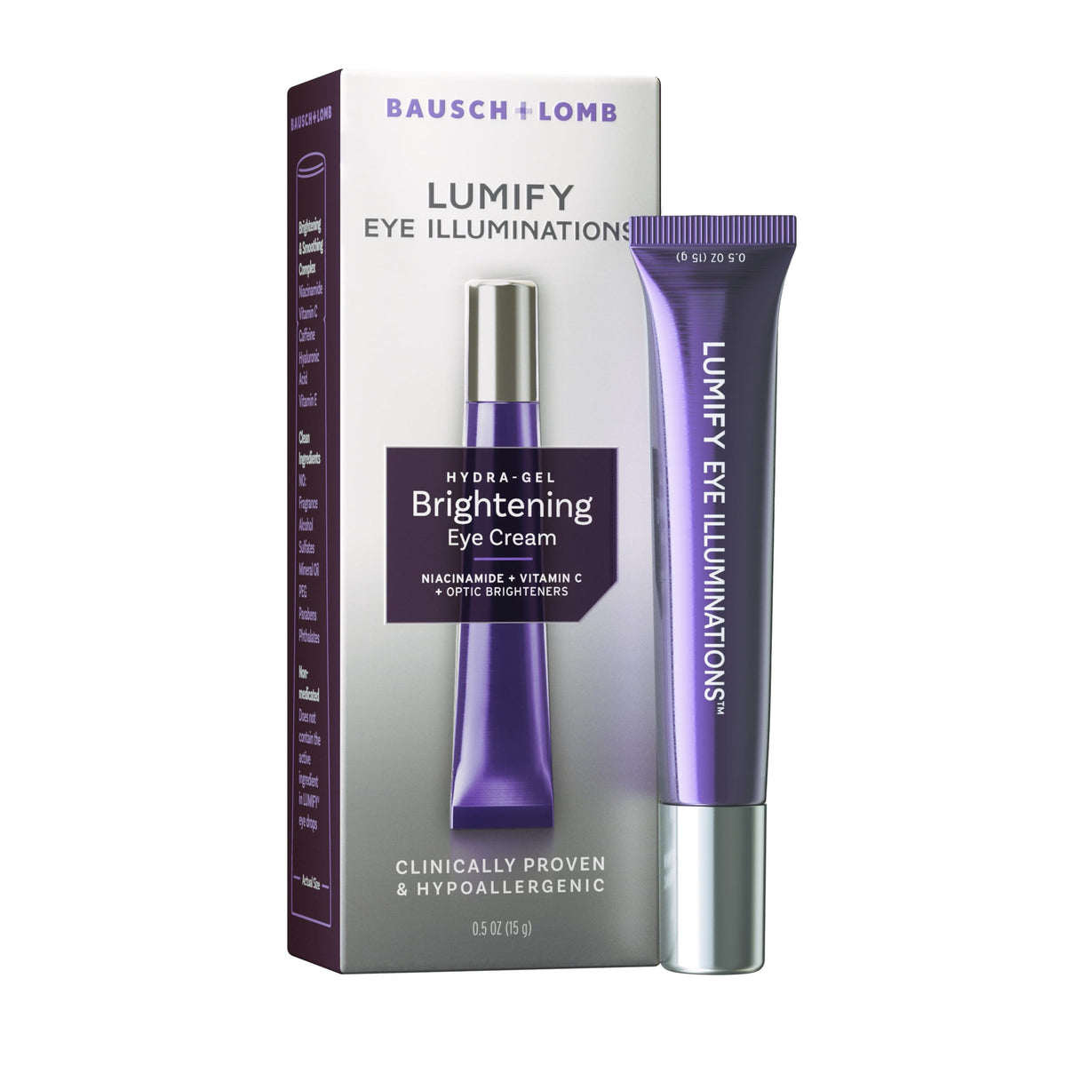 LUMIFY front packaging showing compact 0.5 oz jar and branding for travel-friendly use