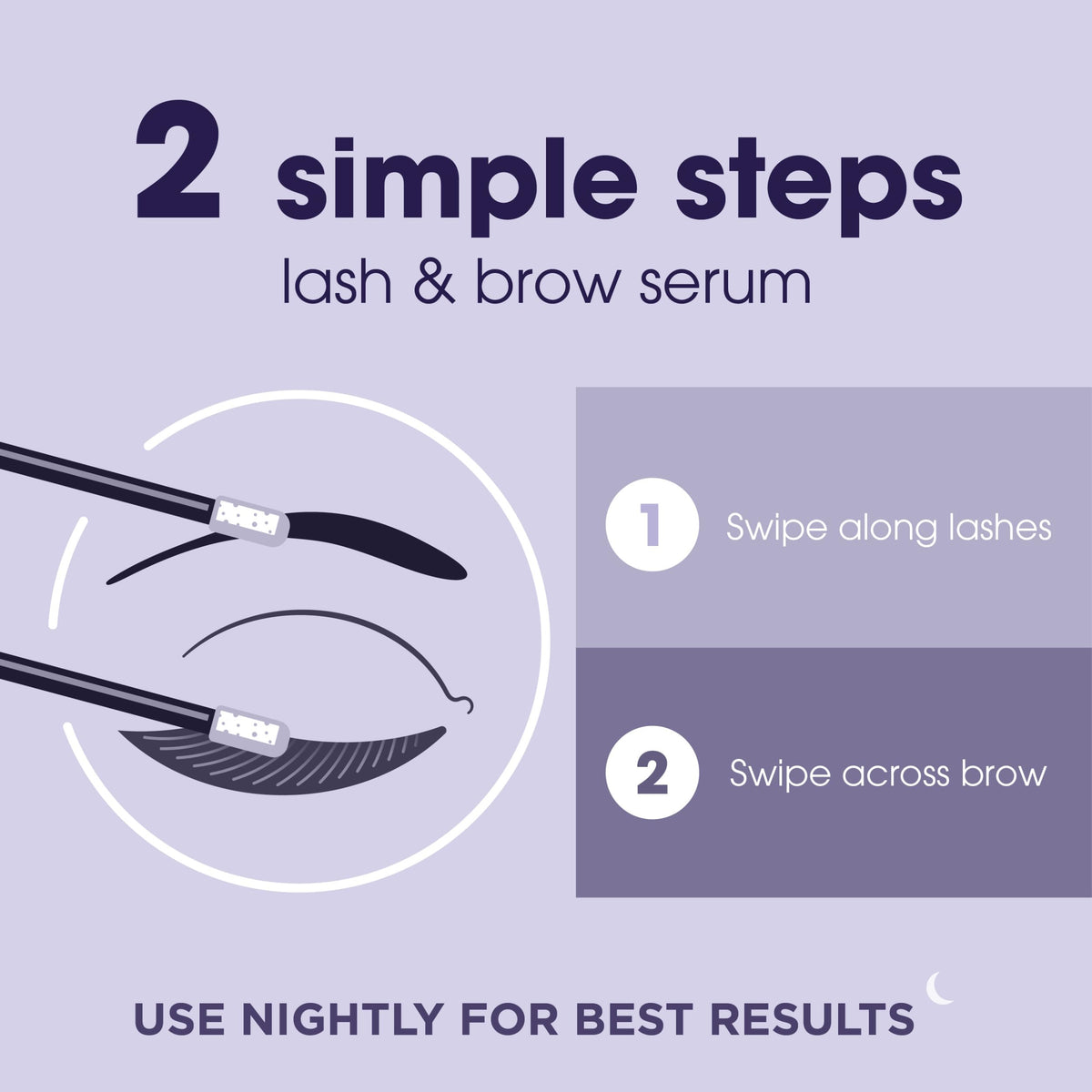 LUMIFY lash line application showing gentle swipe along lashes for overnight conditioning