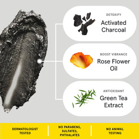 Lumin activated charcoal powder detail emphasizing deep-clean action