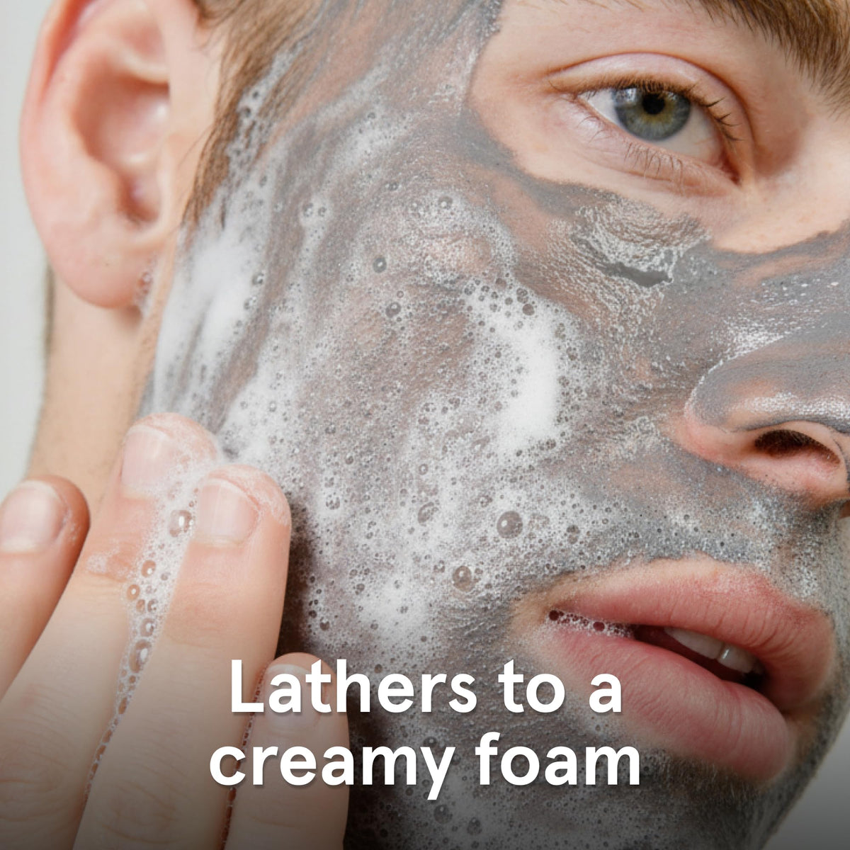 Lumin cleanser lather texture demonstrating gentle foaming and hydration