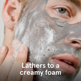 Lumin cleanser lather texture demonstrating gentle foaming and hydration