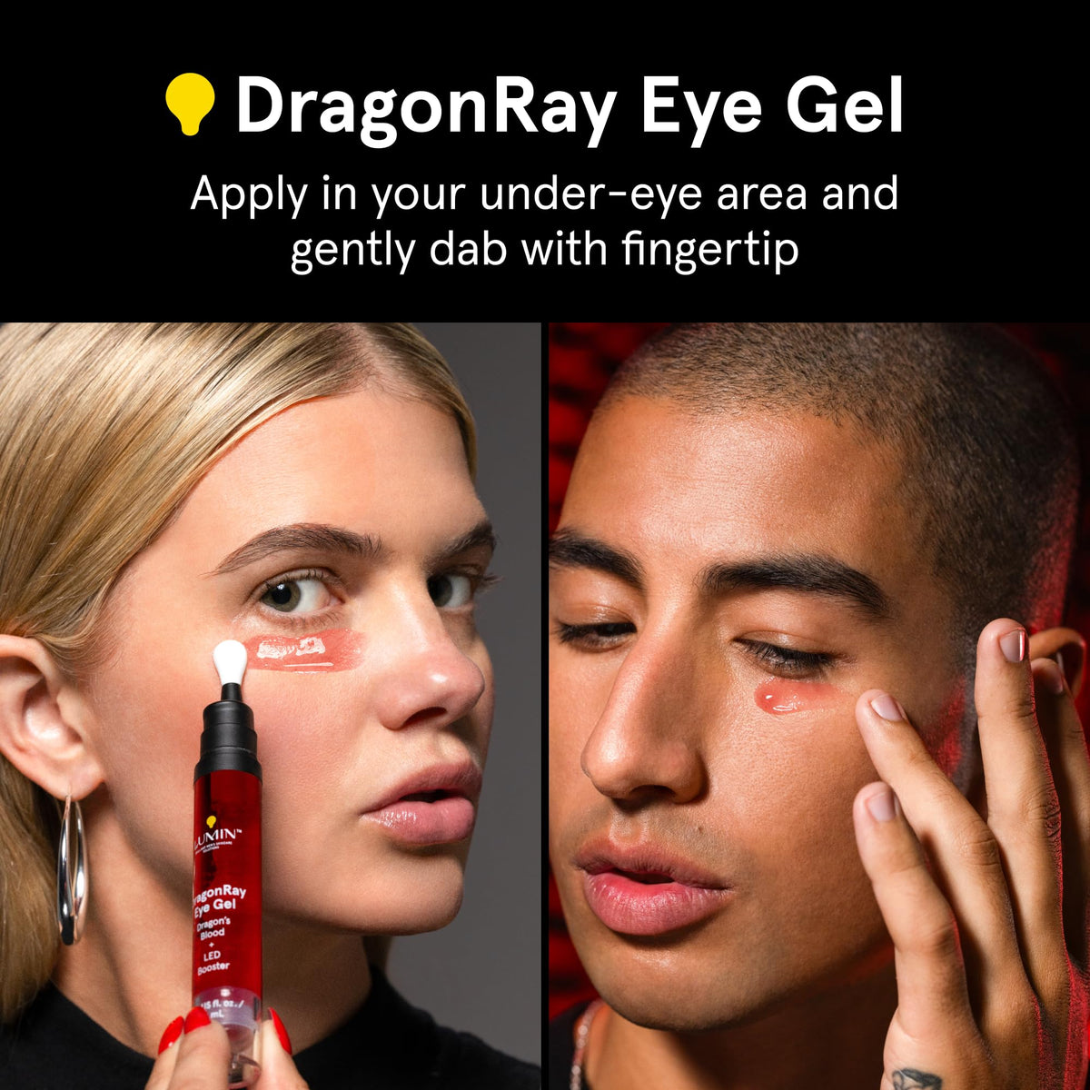 Lumin DragonRay gel texture close-up illustrating lightweight hydration and quick absorption