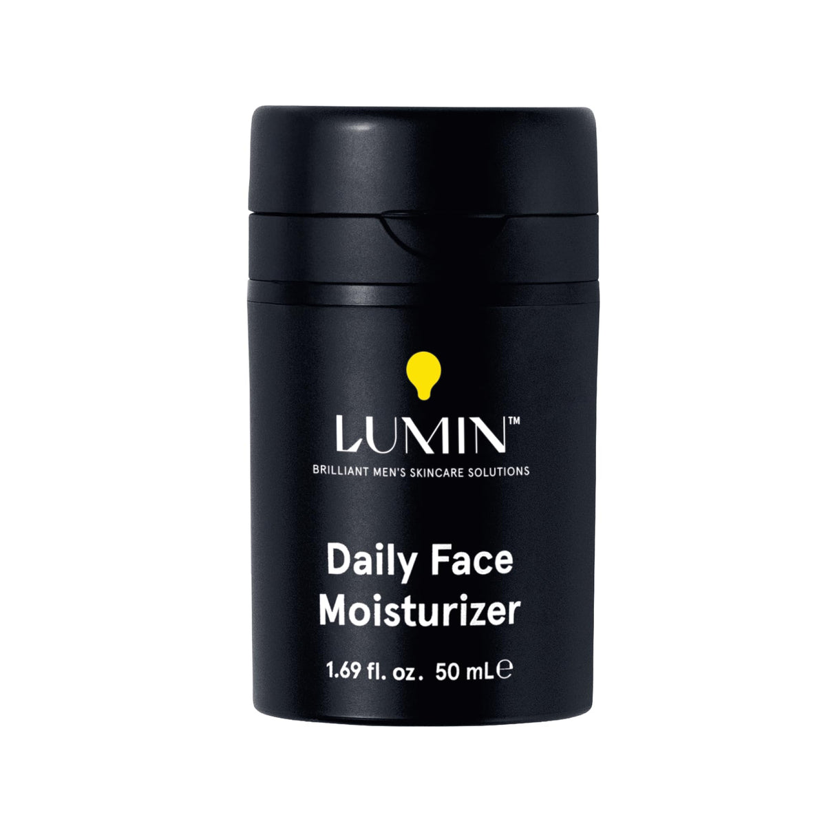 Lumin front packaging 50ml showing compact jar and clear branding, convenient for travel