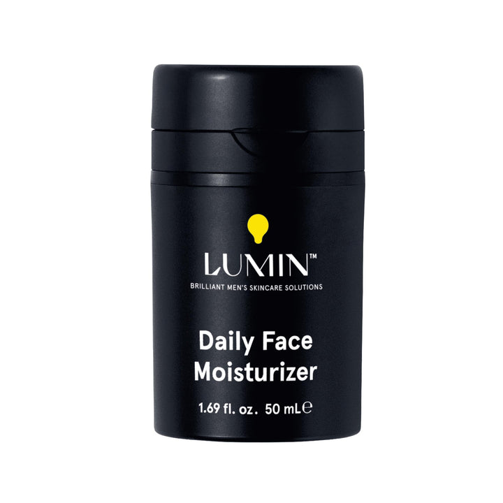 Lumin front packaging 50ml showing compact jar and clear branding, convenient for travel