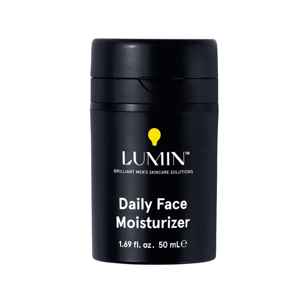 Lumin front packaging 50ml showing compact jar and clear branding, convenient for travel
