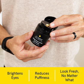 Lumin open tube close-up texture showing creamy yellow tint and smooth blend
