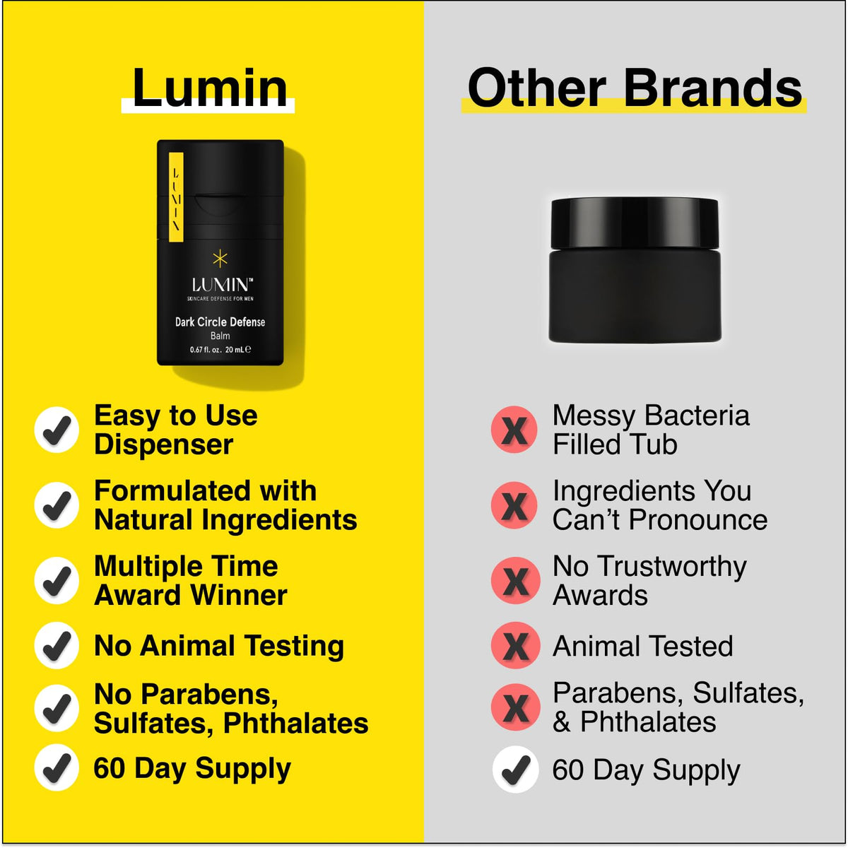 Lumin products held in hand for size comparison, travel-friendly convenience benefit