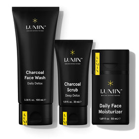 Lumin front packaging showing three-piece detox kit and clear labeling for easy use