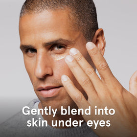 Lumin under-eye cream texture close-up highlighting smooth blending benefit