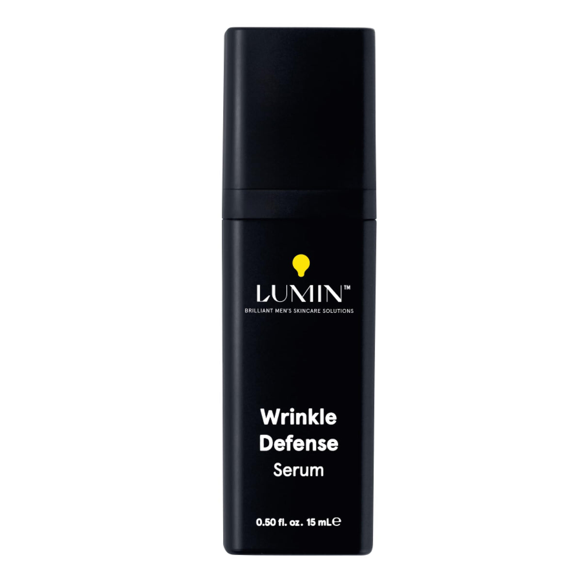 Lumin front packaging showing compact 15 mL bottle and clear branding benefits