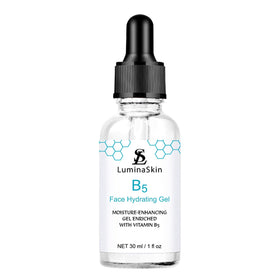 LuminaSkin front bottle showing 30ml size and lightweight serum benefit