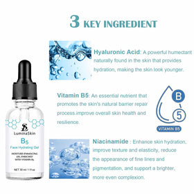 LuminaSkin gel texture on pump illustrating fast absorption benefit