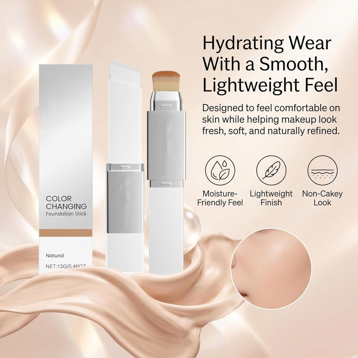 Lumineskin Labs Facelove being applied under eye demonstrating concealing and brightening effect