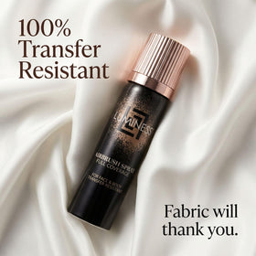 LUMINESS applying product with kabuki brush for precise, streak-free coverage
