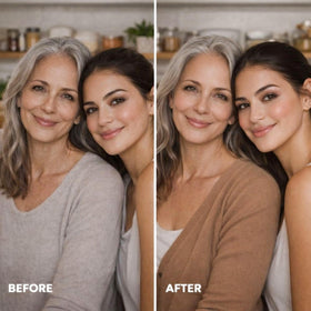 LUMINESS dual-sided buffing brush angled view for even blending and faster application