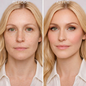 LUMINESS face powder pan detail emphasizing lightweight, smoothing setting effect