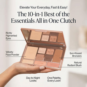 LUMINESS open palette flatlay displaying coordinated eyeshadows and face pans for versatile looks