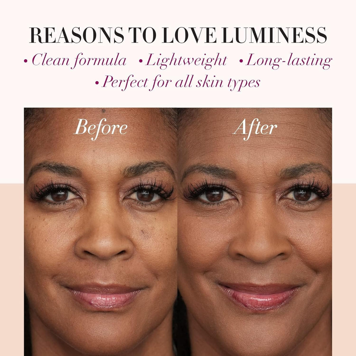 LUMINESS applying with a buffing brush for precise, sanitary coverage