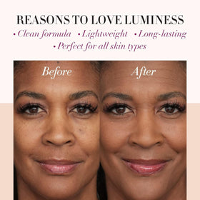 LUMINESS applying with a buffing brush for precise, sanitary coverage