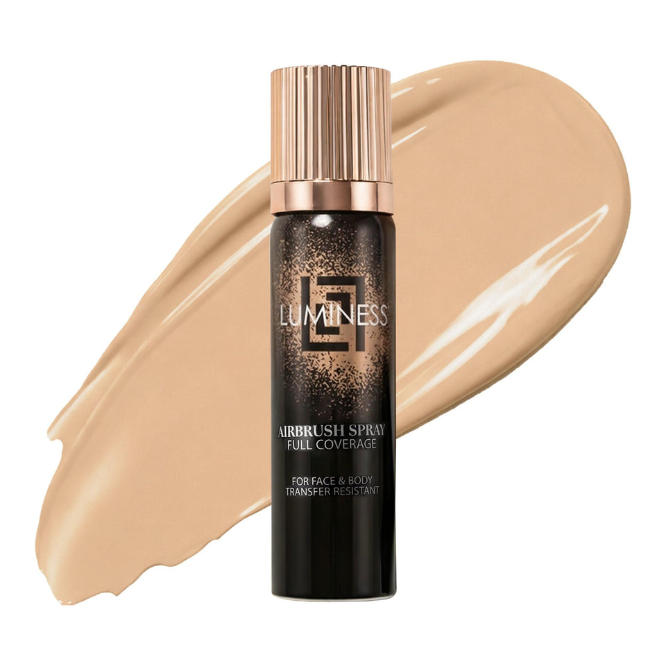 LUMINESS front packaging showing product and shade, highlights professional finish