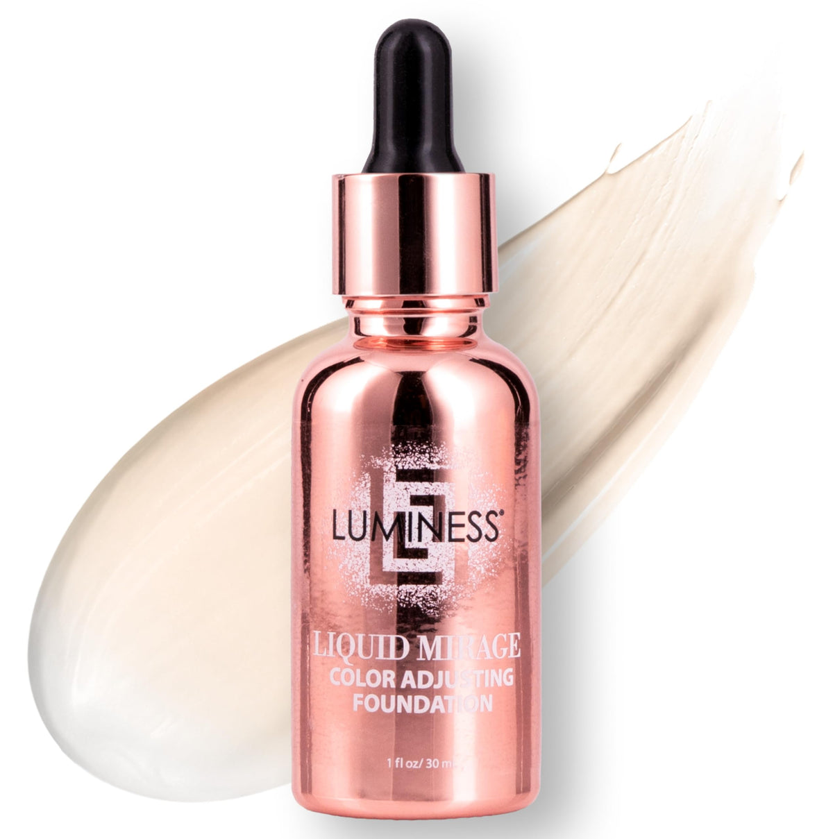 LUMINESS front bottle showing product branding and sleek design benefit clear identification
