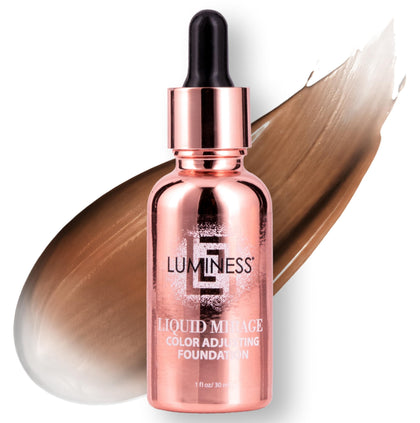 LUMINESS front packaging shows sleek bottle and deep shade benefit: easy identification