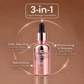 blending LUMINESS foundation on forearm to show color adaptation and natural coverage benefit