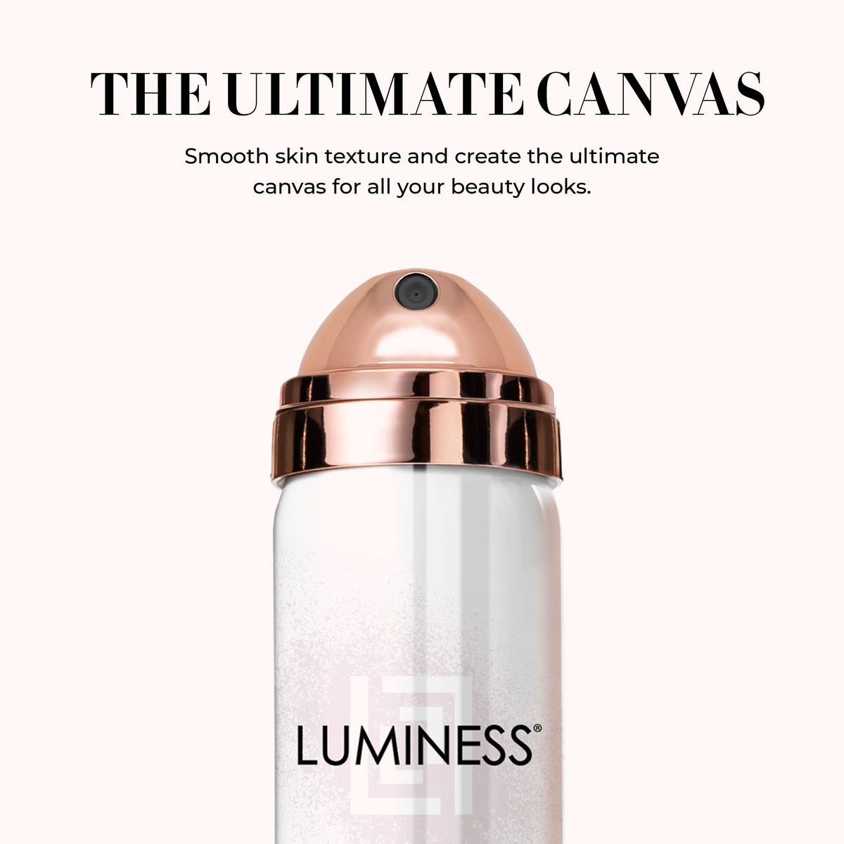 LUMINESS close spray texture on skin showing smoothing benefit