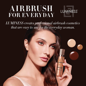 LUMINESS primer applied on model skin showing hydrated finish benefit