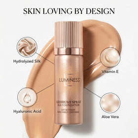 LUMINESS swatch on Light Fair skin illustrating buildable, even tone