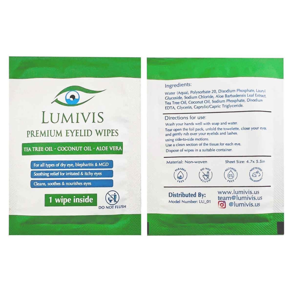 Lumivis used wipe discarded responsibly showing hygiene practice