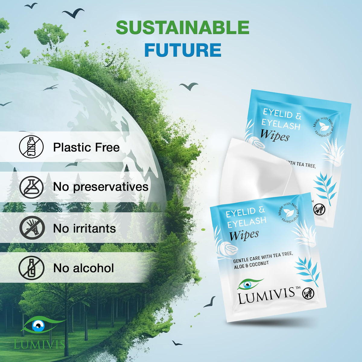 Lumivis wipe removing mascara demonstrating effective makeup removal
