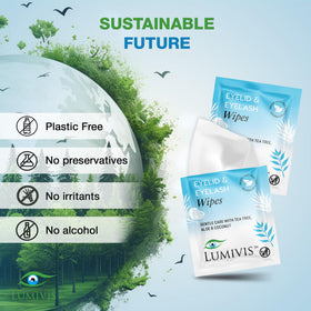 Lumivis wipe removing mascara demonstrating effective makeup removal