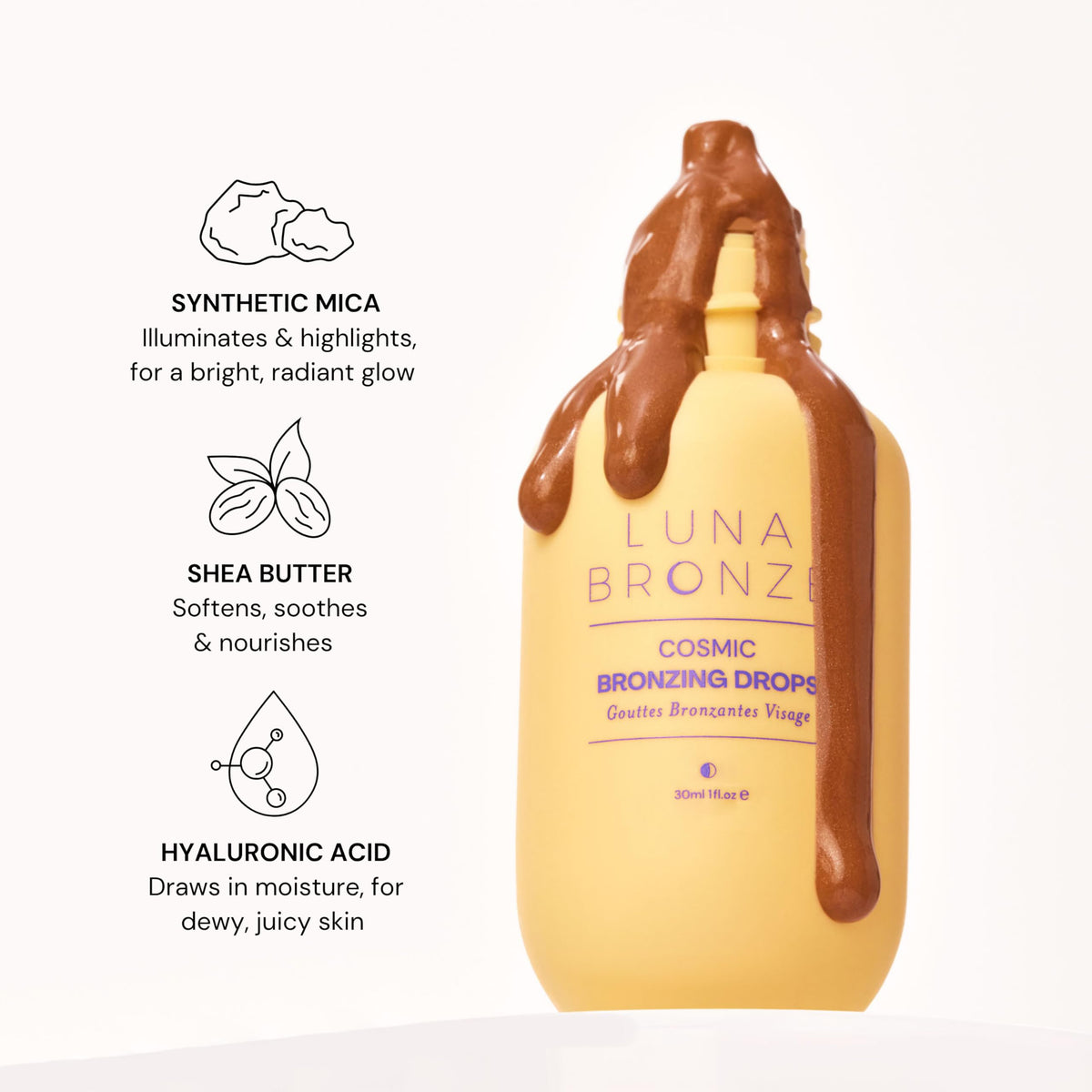 Luna Bronze application on cheek illustrating natural contouring and warm glow