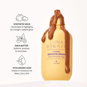 Luna Bronze application on cheek illustrating natural contouring and warm glow
