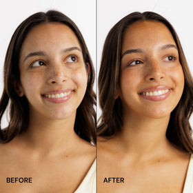 Luna Bronze drops on hand blended with moisturizer for even application