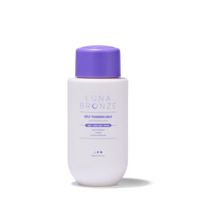 Luna Bronze front bottle on white background showing product benefit hydration
