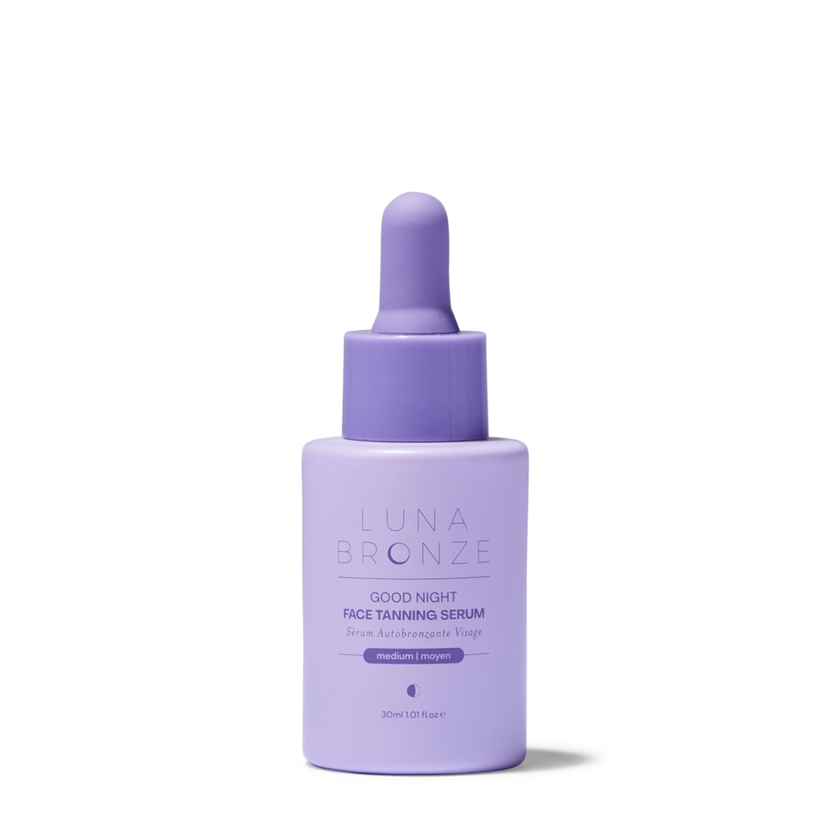 Luna Bronze front packaging showing 30ml bottle and branding benefits