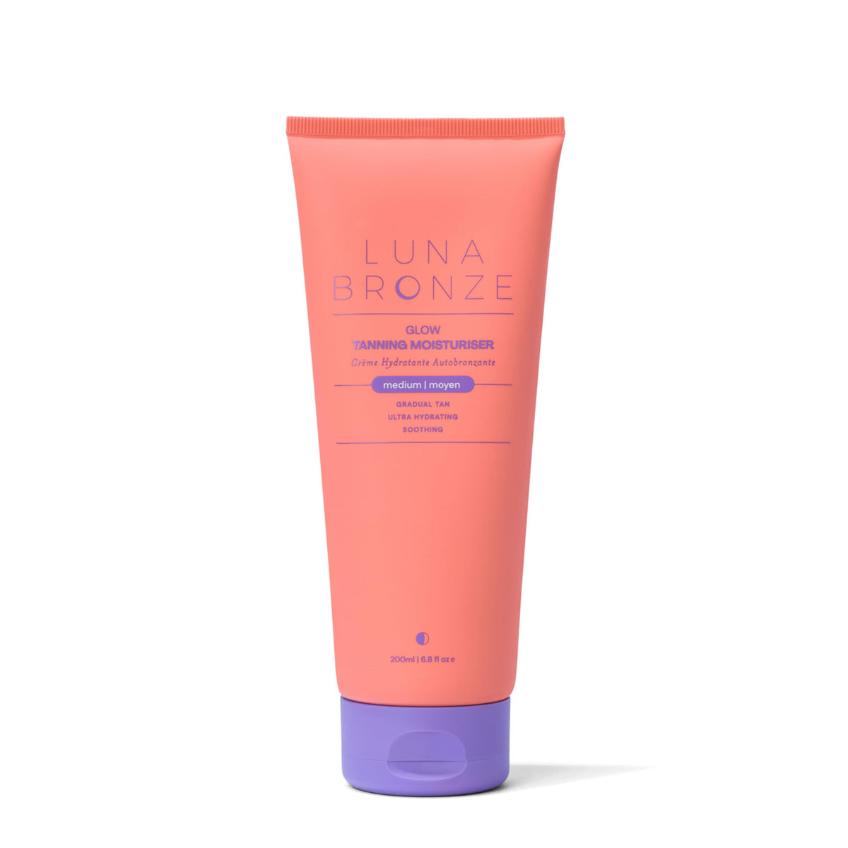 Luna Bronze front packaging showing medium moisturiser and brand benefit