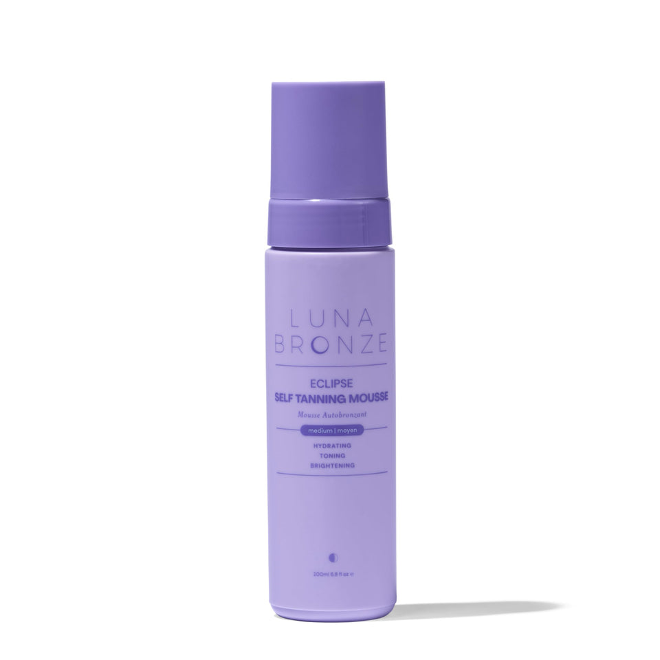 Luna Bronze front packaging showing bottle and branding, clear product identity benefit