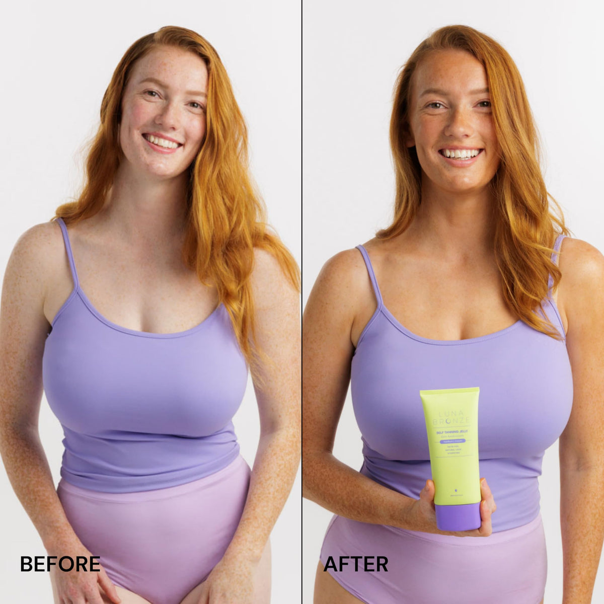 Luna Bronze pump dispensing product demonstrating easy, mess-free use