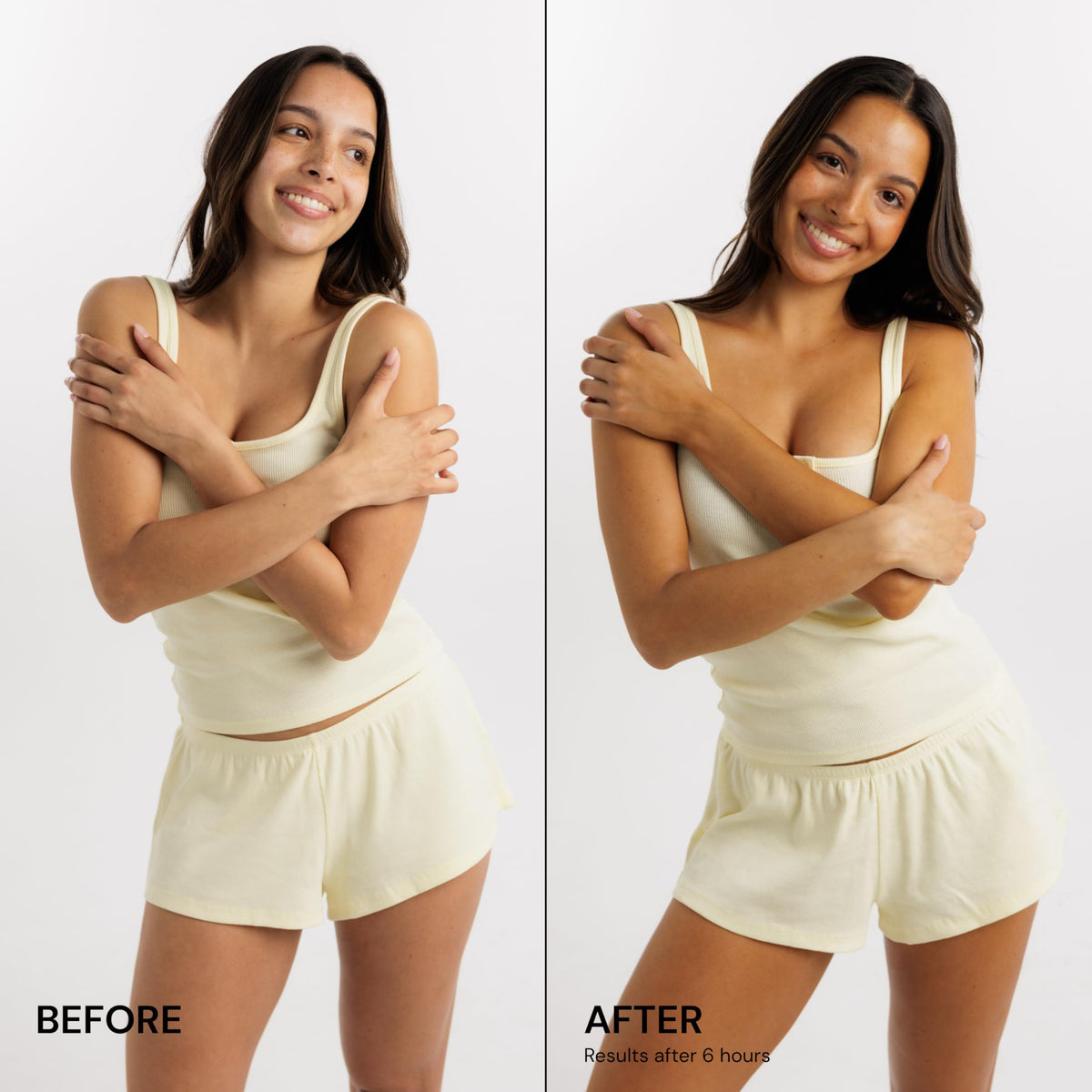 Luna Bronze creamy texture swirl demonstrating smooth, non-sticky lotion