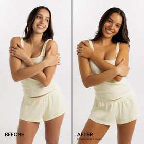 Luna Bronze creamy texture swirl demonstrating smooth, non-sticky lotion
